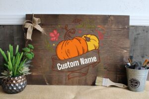 Two Pumpkins and Banner