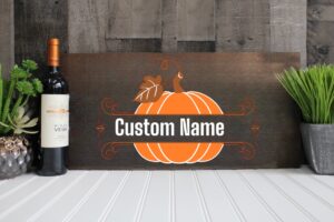 Pumpkin with Family Name (Workshop) (Fall)