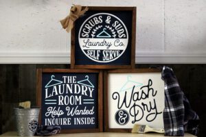 Laundry Trio_12x12 wooden sign