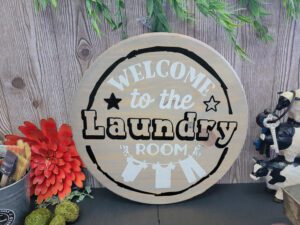 Laundry Room 18" Round Sign