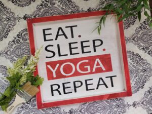 Eat Sleep Yoga Repeat 12x12 Framed Sign