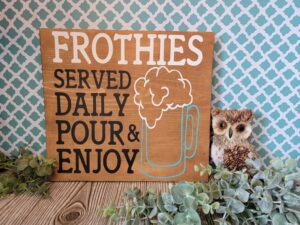 Frothies Served Daily 12x12 Sign