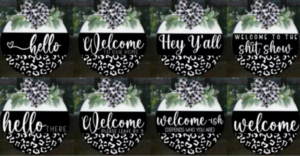 Leopard Print Door Hanger_8 different designs