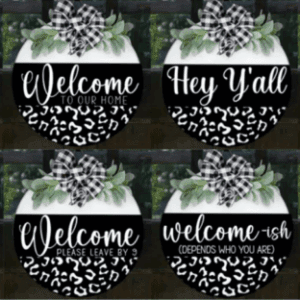 Leopard Print Door Hanger_8 different designs
